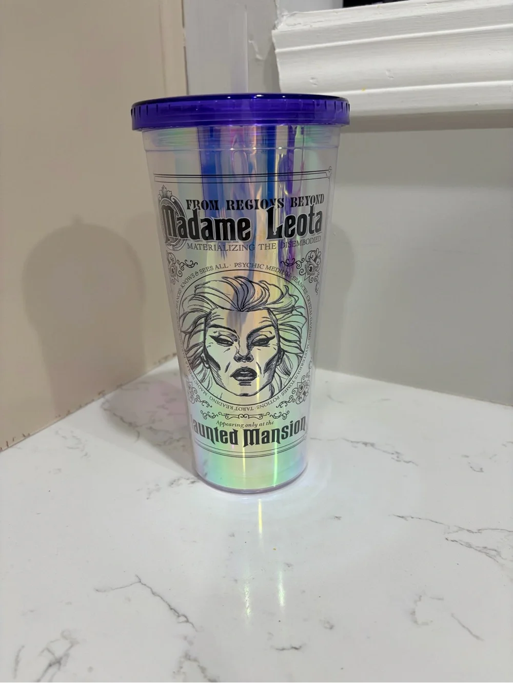 Disney Haunted Mansion Madame Leota Iridescent Holographic Tumbler
